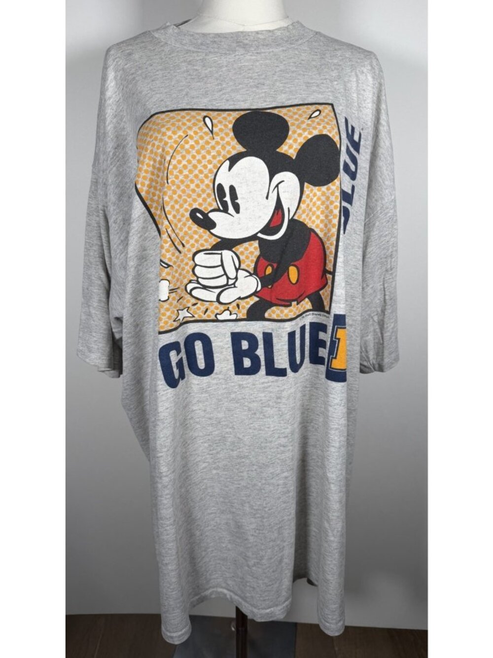 Vintage 80s Artex Michigan Wolverines Mickey Mouse gray sleepshirt OS retro